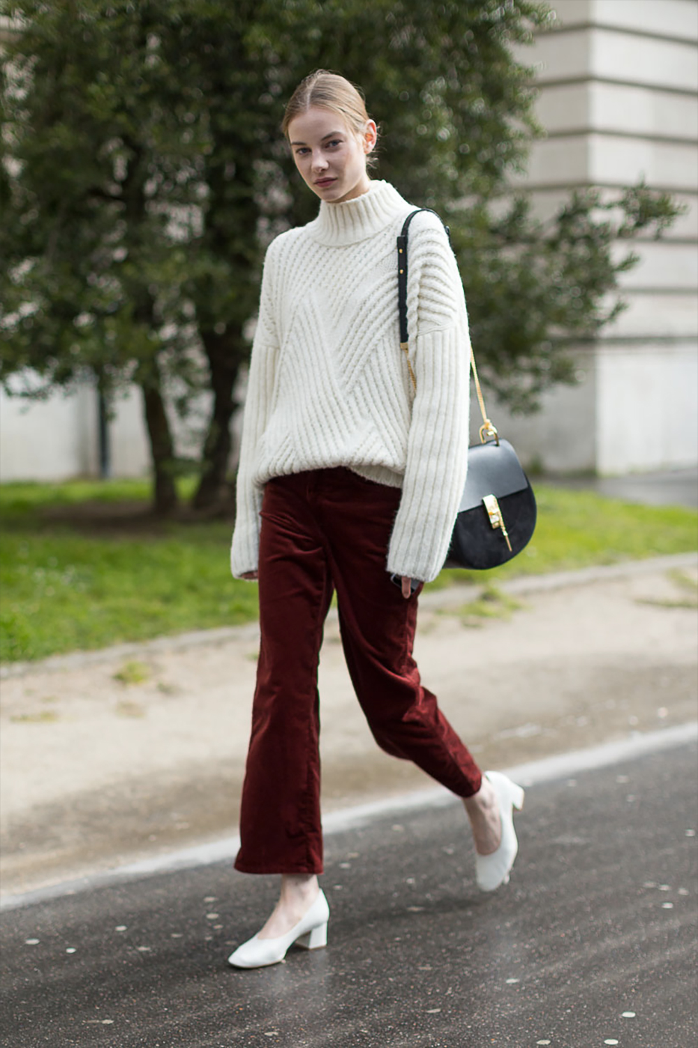 velvet trousers outfit